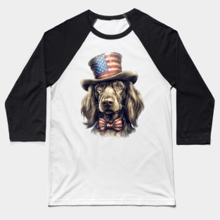 4th of July Dog Portrait Baseball T-Shirt